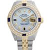 Image 1 : Rolex Men's Two Tone 14K Gold/SS, QuickSet, Diam/Sapphire Dial & Diam Bezel - REF-557K3T
