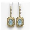 Image 1 : 11.32 ctw Aquamarine & Diamond Earrings 14K Yellow Gold - REF-311H5M - SKU:43402