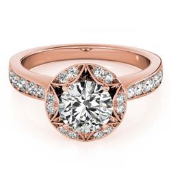 1.50 ctw VS/SI Diamond Halo Ring 18K Rose Gold - REF-303K3W - SKU:26890