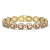 Image 1 : 22.8 ctw Morganite & Diamond Halo Bracelet 10K Yellow Gold - REF-460W2H - SKU:40711