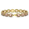 Image 2 : 22.8 ctw Morganite & Diamond Halo Bracelet 10K Yellow Gold - REF-460W2H - SKU:40711