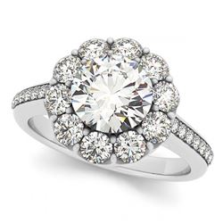 2.75 ctw VS/SI Diamond Halo Ring 18K White Gold - REF-549H3M - SKU:26164
