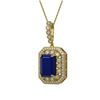 Image 1 : 11.99 ctw Sapphire & Diamond Necklace 14K Yellow Gold - REF-239A8V - SKU:43540