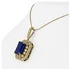 Image 3 : 11.99 ctw Sapphire & Diamond Necklace 14K Yellow Gold - REF-239A8V - SKU:43540