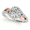 Image 1 : 1.25 ctw VS/SI Diamond Solitaire Halo Ring 18K White & Rose Gold - REF-277N3A - SKU:26860