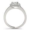 Image 2 : 0.85 ctw VS/SI Princess Diamond Halo Ring 18K White Gold - REF-102N3A - SKU:27138