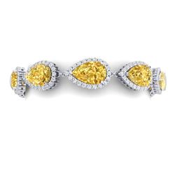 39.26 ctw Canary Citrine & VS Diamond Bracelet 18K White Gold - REF-418W2H - SKU:38868