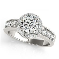 1.60 ctw VS/SI Diamond Halo Ring 18K White Gold - REF-188Y2X - SKU:27060