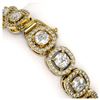Image 3 : 10.39 ctw Cushion Diamond Bracelet 18K Yellow Gold - REF-878H7M - SKU:43024