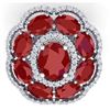 Image 2 : 14.4 ctw Ruby & VS Diamond Ring 18K White Gold - REF-250Y2X - SKU:39186