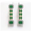 Image 1 : 11.98 ctw Emerald & Diamond Earrings 14K Yellow Gold - REF-221H5M - SKU:45196