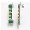 Image 2 : 11.98 ctw Emerald & Diamond Earrings 14K Yellow Gold - REF-221H5M - SKU:45196