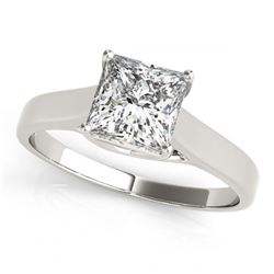 0.75 ctw VS/SI Princess Diamond Ring 18K White Gold - REF-155H9M - SKU:28143