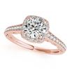 Image 1 : 0.75 ctw VS/SI Diamond Halo Ring 18K Rose Gold - REF-73H8M - SKU:26540