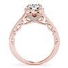 Image 2 : 0.75 ctw VS/SI Diamond Halo Ring 18K Rose Gold - REF-73H8M - SKU:26540
