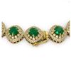Image 3 : 82.17 ctw Emerald & Diamond Necklace 14K Yellow Gold - REF-2115H8M - SKU:44098