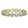 Image 1 : 23.44 ctw Aquamarine & Diamond Halo Bracelet 10K Yellow Gold - REF-356M2F - SKU:40723