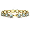 Image 2 : 23.44 ctw Aquamarine & Diamond Halo Bracelet 10K Yellow Gold - REF-356M2F - SKU:40723