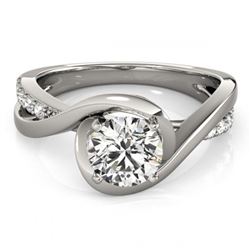 0.90 ctw VS/SI Diamond Ring 18K White Gold - REF-155K3W - SKU:27453