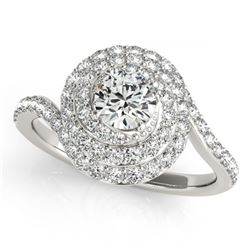 2.11 ctw VS/SI Diamond Halo Ring 18K White Gold - REF-400Y9X - SKU:27054