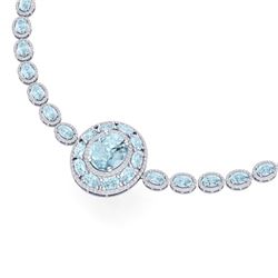 45.12 ctw Sky Topaz & VS Diamond Necklace 18K White Gold - REF-890K9W - SKU:39285