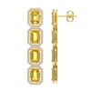 Image 2 : 18.64 ctw Fancy Citrine & Diamond Halo Earrings 10K Yellow Gold - REF-184M2F - SKU:41614