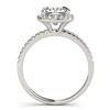 Image 2 : 1.08 ctw VS/SI Cushion Diamond Halo Ring 18K White Gold - REF-150X2R - SKU:27207