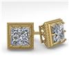 Image 1 : 2.0 ctw VS/SI Princess Diamond Stud Earrings 14K Yellow Gold - REF-512X7R - SKU:29785