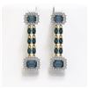 Image 1 : 11.24 ctw London Topaz & Diamond Earrings 14K Yellow Gold - REF-196N4A - SKU:45232