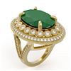Image 2 : 18.3 ctw Emerald & Diamond Ring 14K Yellow Gold - REF-353A6V - SKU:43876