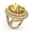 Image 2 : 18.67 ctw Canary Citrine & Diamond Ring 14K Yellow Gold - REF-254M9F - SKU:43888