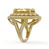 Image 3 : 18.67 ctw Canary Citrine & Diamond Ring 14K Yellow Gold - REF-254M9F - SKU:43888