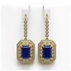 Image 1 : 14.16 ctw Sapphire & Diamond Earrings 14K Yellow Gold - REF-295R3K - SKU:43396