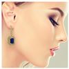 Image 3 : 14.16 ctw Sapphire & Diamond Earrings 14K Yellow Gold - REF-295R3K - SKU:43396