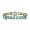 Image 1 : 29.55 ctw Swiss Topaz & Diamond Bracelet 14K Yellow Gold - REF-253W3H - SKU:45172