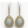 Image 1 : 21.54 ctw Opal & Diamond Earrings 14K Yellow Gold - REF-612R9K - SKU:43315