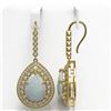 Image 2 : 21.54 ctw Opal & Diamond Earrings 14K Yellow Gold - REF-612R9K - SKU:43315