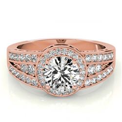 1.50 ctw VS/SI Diamond Halo Ring 18K Rose Gold - REF-299W2H - SKU:26794