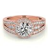 Image 1 : 1.50 ctw VS/SI Diamond Halo Ring 18K Rose Gold - REF-299W2H - SKU:26794