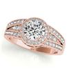 Image 2 : 1.50 ctw VS/SI Diamond Halo Ring 18K Rose Gold - REF-299W2H - SKU:26794