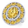 Image 1 : 7.21 ctw Canary Citrine & VS Diamond Ring 18K White Gold - REF-163Y6X - SKU:39252