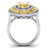 Image 3 : 7.21 ctw Canary Citrine & VS Diamond Ring 18K White Gold - REF-163Y6X - SKU:39252