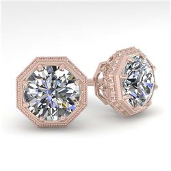 2.05 ctw VS/SI Diamond Stud Solitaire Earrings 18K Rose Gold - REF-561M9F - SKU:35975