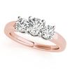 Image 2 : 0.75 ctw VS/SI Diamond 3 Stone Ring 18K Rose Gold - REF-96K5W - SKU:28063