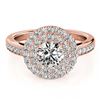 Image 1 : 0.85 ctw VS/SI Diamond Halo Ring 18K Rose Gold - REF-78R2K - SKU:26456