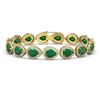 Image 1 : 30.06 ctw Emerald & Diamond Halo Bracelet 10K Yellow Gold - REF-393X3R - SKU:41236