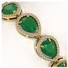 Image 3 : 30.06 ctw Emerald & Diamond Halo Bracelet 10K Yellow Gold - REF-393X3R - SKU:41236