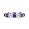 Image 1 : 30 ctw Amethyst & VS/SI Diamond Bracelet 14K White Gold - REF-368Y9X - SKU:23015