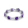 Image 2 : 30 ctw Amethyst & VS/SI Diamond Bracelet 14K White Gold - REF-368Y9X - SKU:23015
