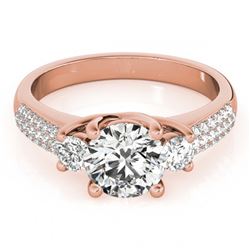 1.25 ctw VS/SI Diamond 3 Stone Ring 18K Rose Gold - REF-168R8K - SKU:28021